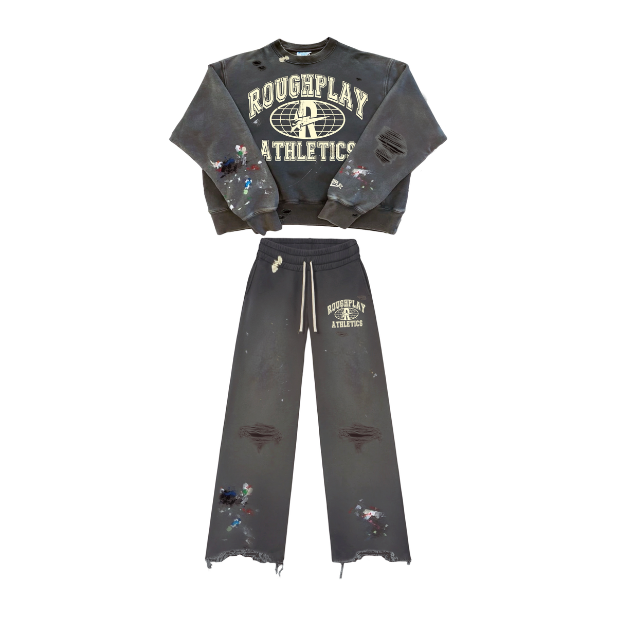 Roughplay GREY/TAN CREW NECK SET