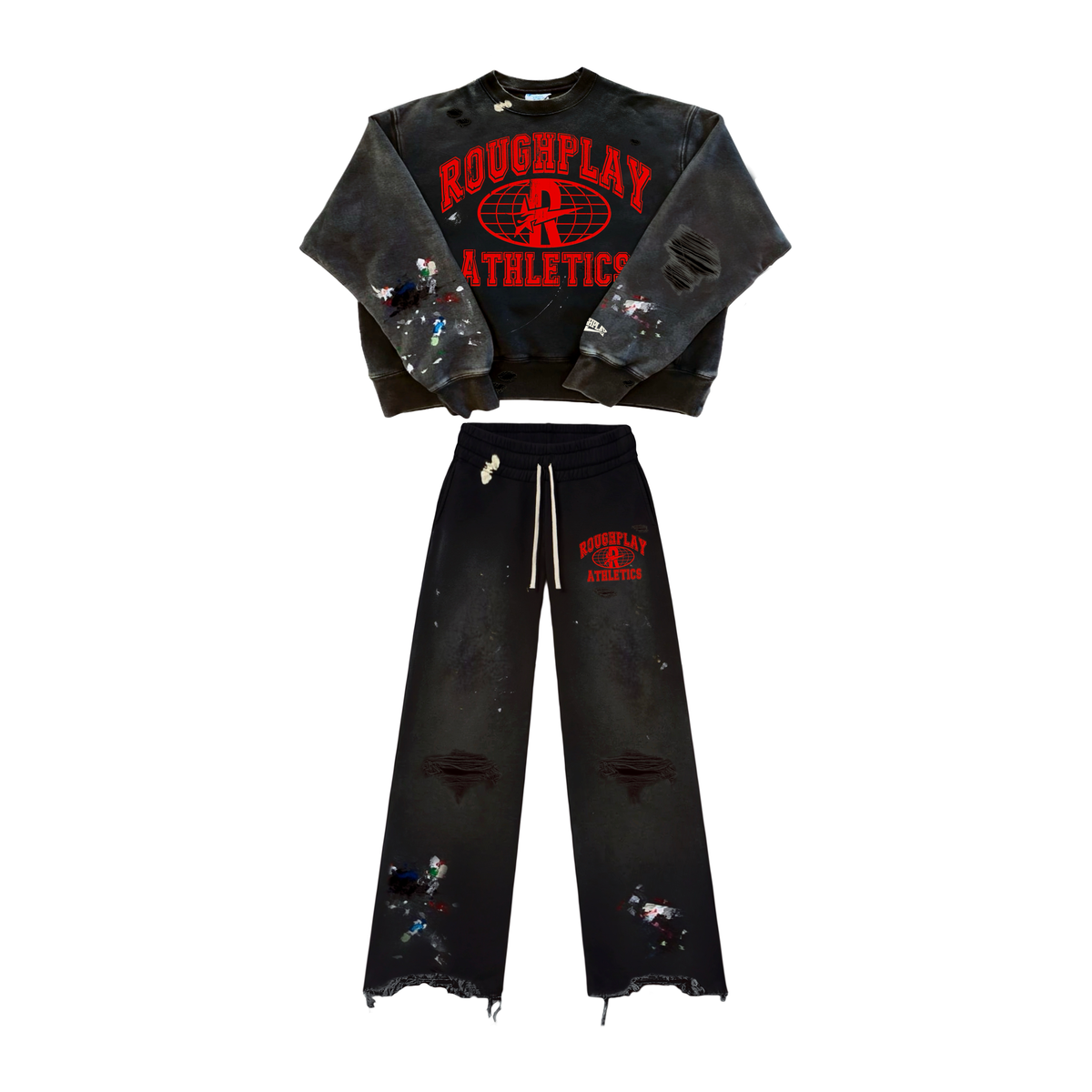 Roughplay BLACK/RED CREW NECK SET