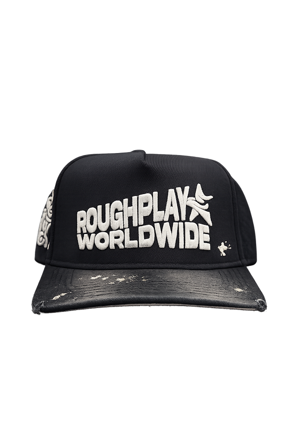 Roughplay Hat Black Paint Splatter