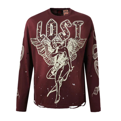 Maroon Lost Angel Long Sleeve Lost intricacy