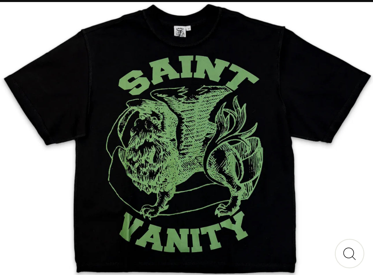 SAINT VANITY GRIFFIN LOGO TEE BLACK/ARMY GREEN