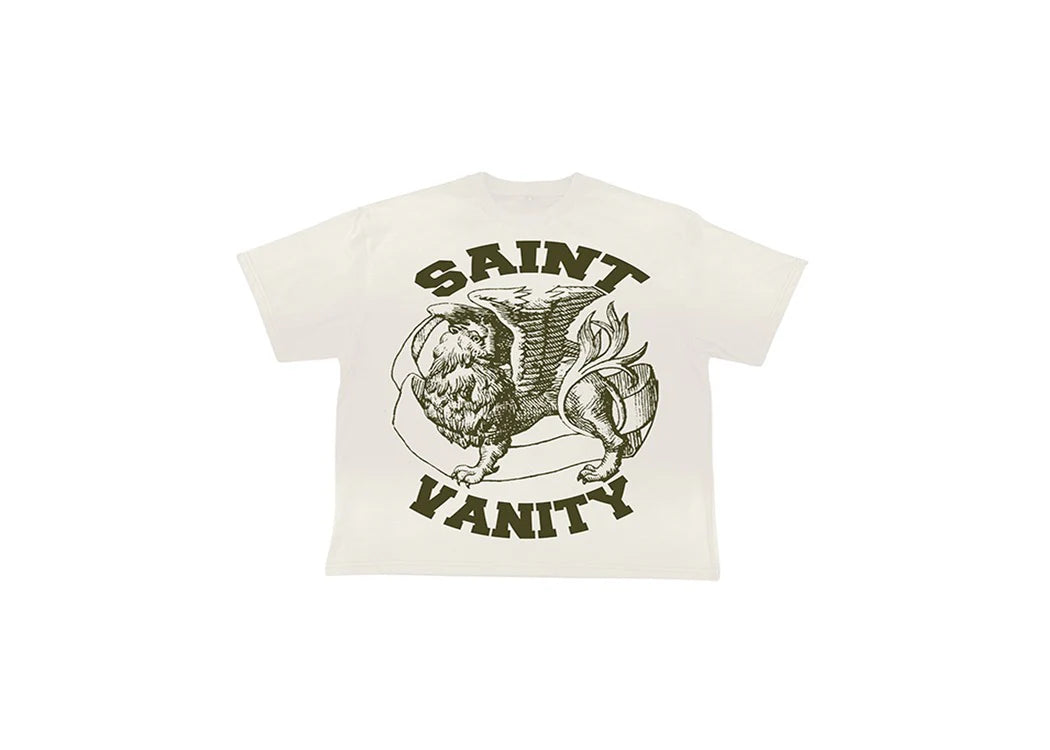 White & green Saint Vanity Classic Logo Griffin T-Shirt