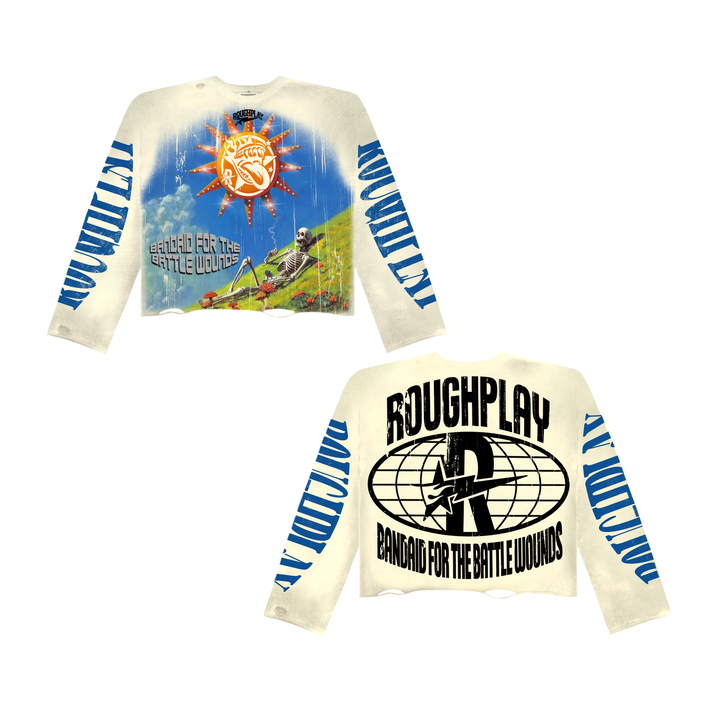 RoughPlay🩹Blazin skully long sleeve (Tan)