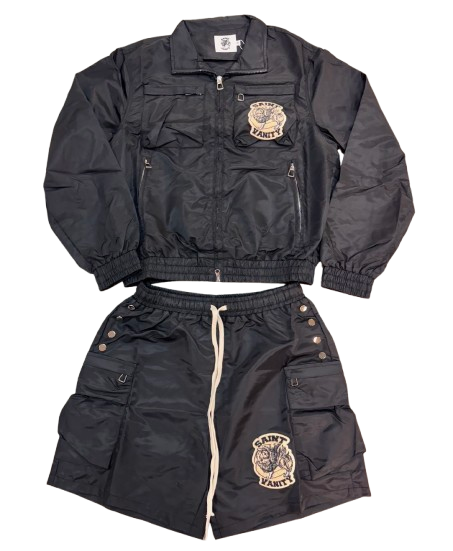SAINT VANITY CARGO NYLON SET – BLACK