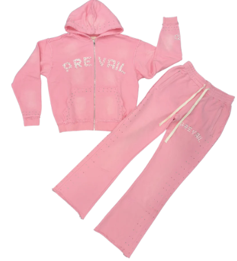 Legends Prevail Rhinestone Sweatsuit 'Pink'