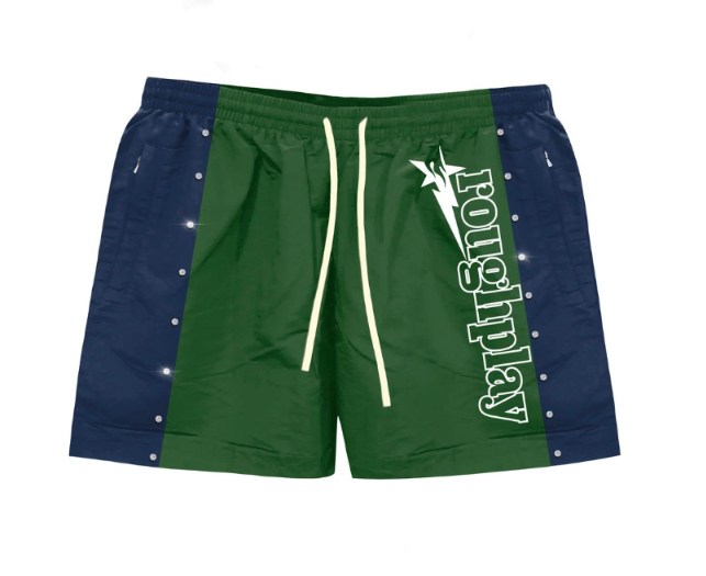 Roughplay Green/NAVY Stripped Shorts
