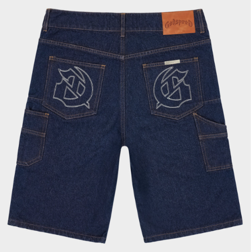 Godspeed Twin Panel Denim Shorts "Raw Blue"