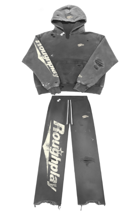 Roughplay Sweatsuit GREY/TAN STRAIGHT LEG SET