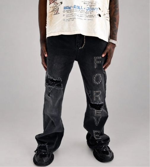 Forever By Forever Hungry Flared Jeans Dark Black