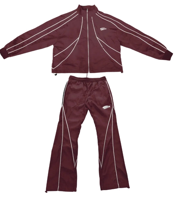 RoughPlay🩹Reflective TrackSuit (Maroon)