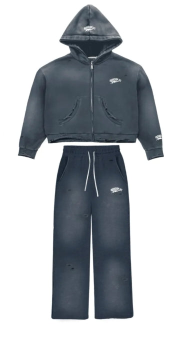 RoughPlay🩹Distressed Sweatsuit (NAVY)