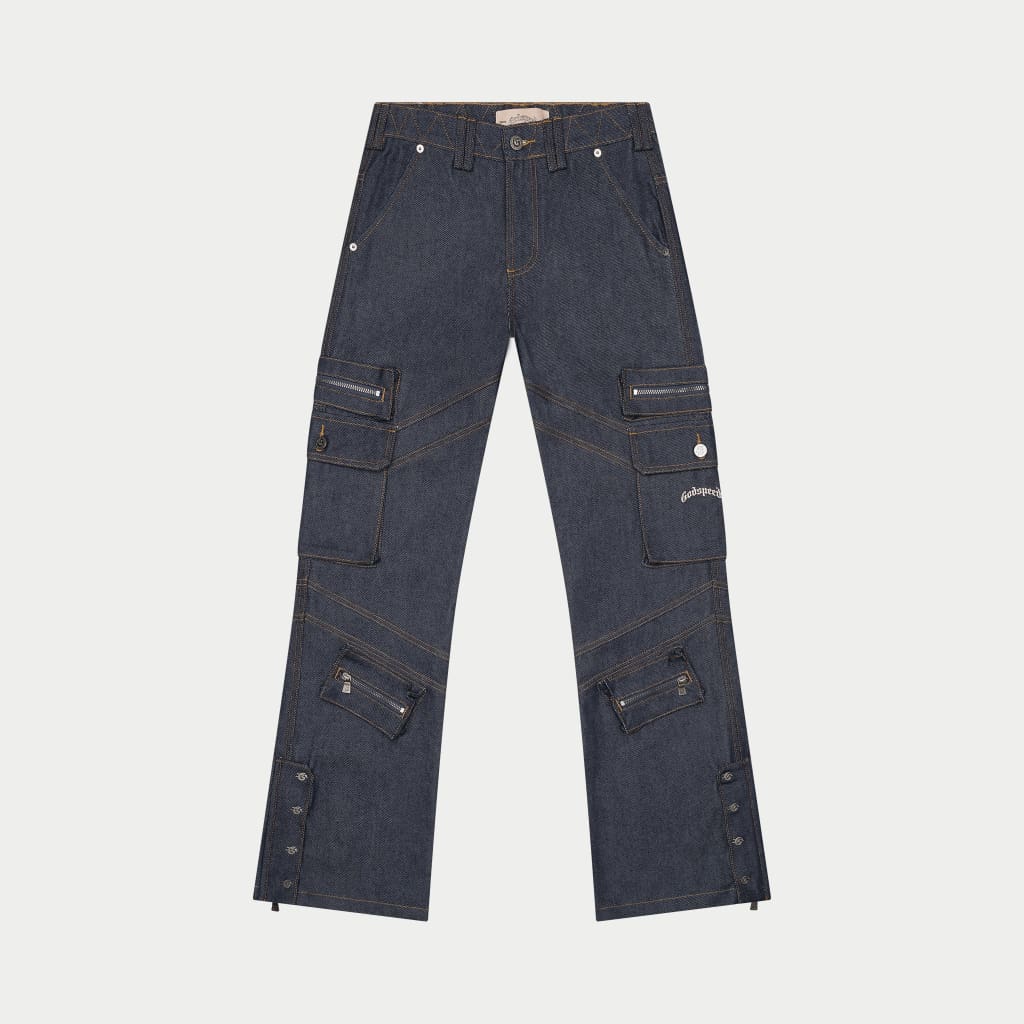 Rockstar Flare Cargo Denim (Raw Blue) Godspeed