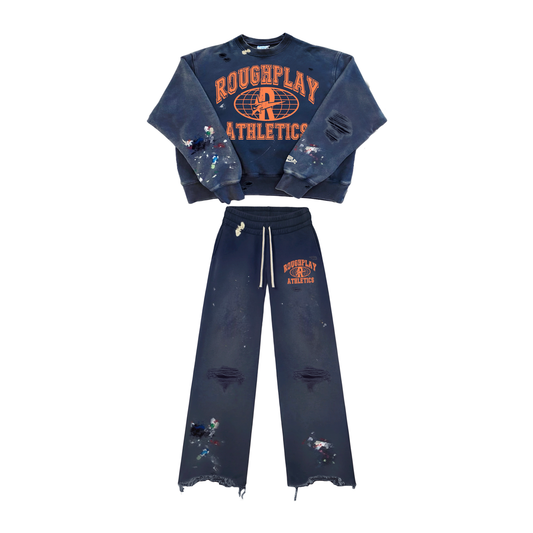 Roughplay NAVY/ORANGE CREW NECK SET