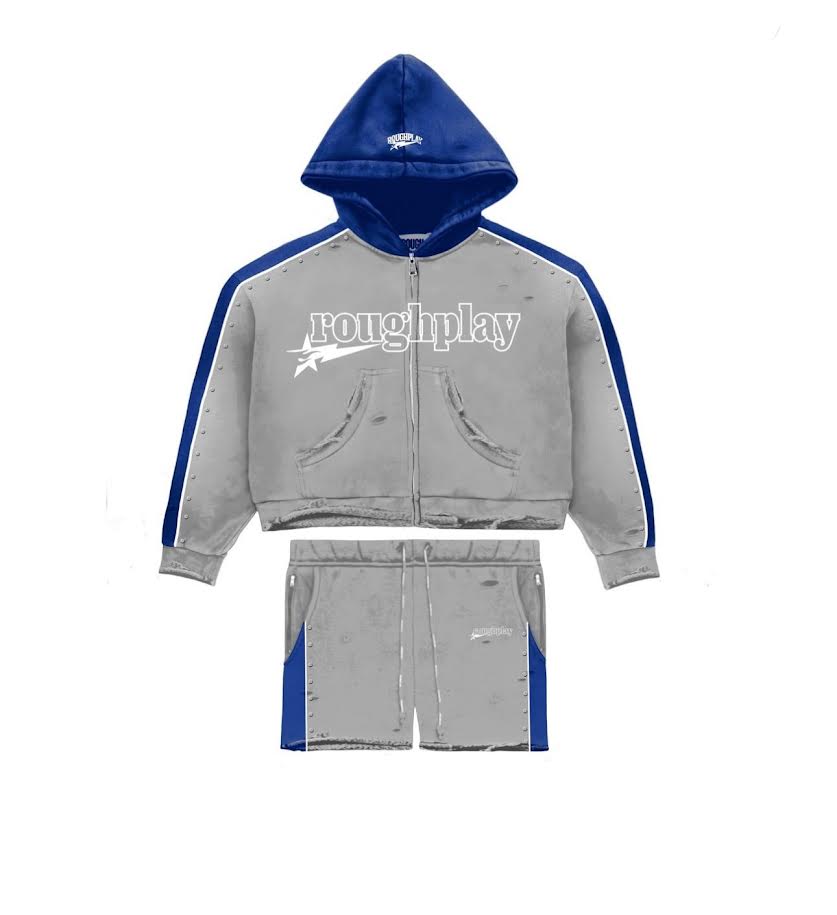 Roughplay Hoodie Short Set Gray/Blue