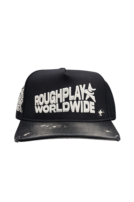 Roughplay Hat Black Paint Splatter