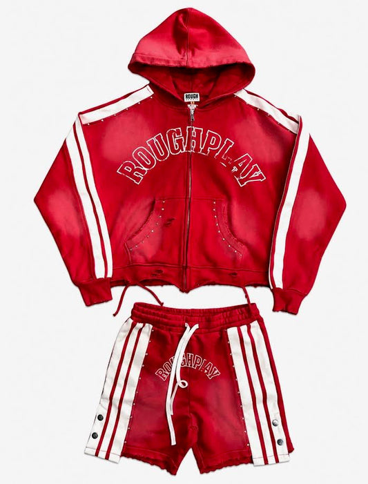 Roughplay Hoodie/short set 'Red'
