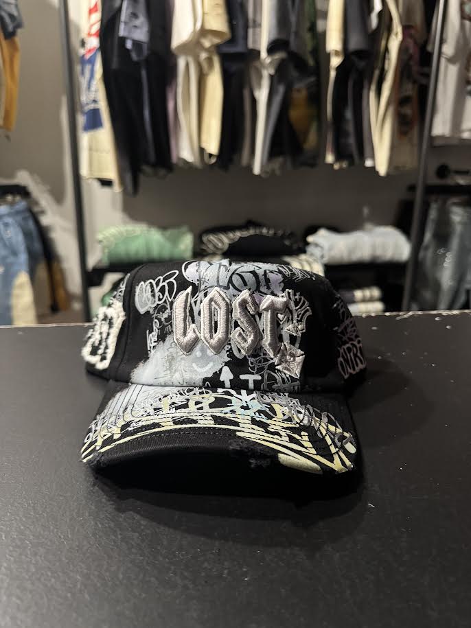Lost Intricacy 'NY Canvas' Black Cap gray letter
