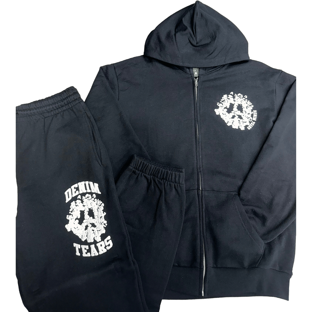 Denim Tears black zip up sweatsuit