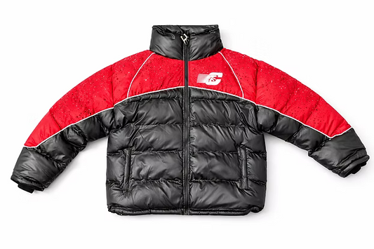 CB Rhinestone Puffer (Red & Black)