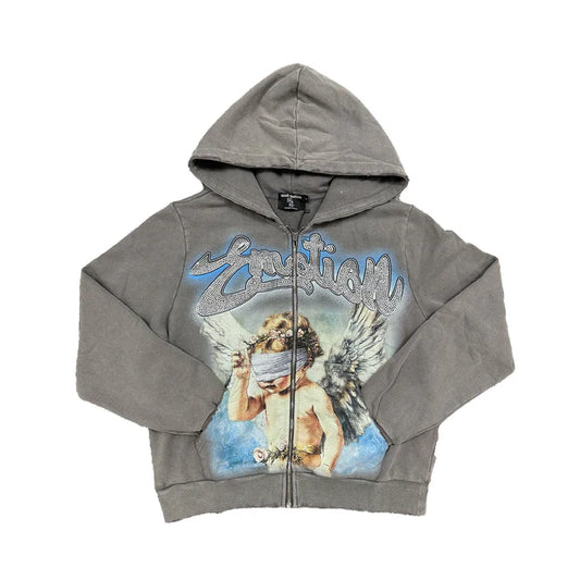 Mixed Emotions Grey “Rhinestone” Hoodie