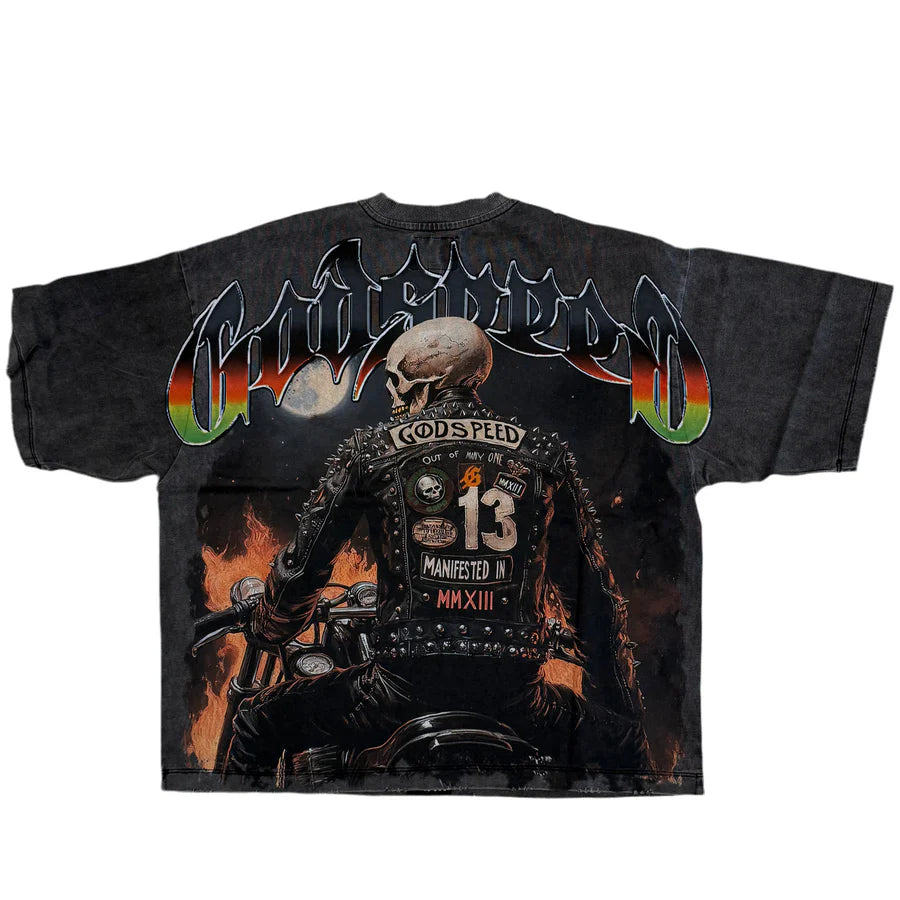 Godspeed Biker Nation T-Shirt "Grey Wash"
