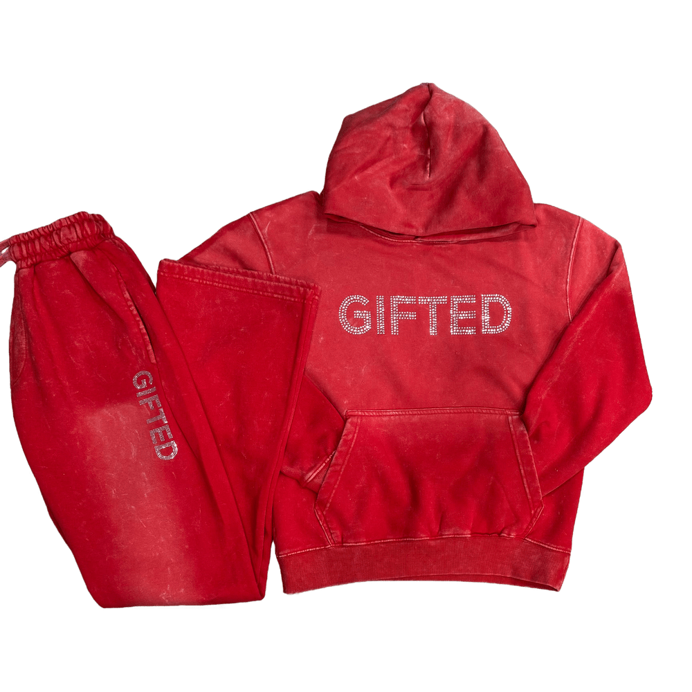 gifted red sweatsuit