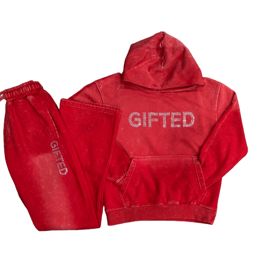 gifted red sweatsuit