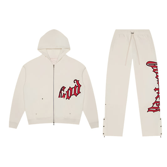 Godspeed OG Logo Sweatsuit Red and Beige