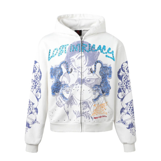 Lost Intricacy Cream Twin Tiger Zip Up