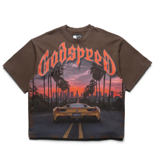 Godspeed New York Sunset Blvd Tee Brown
