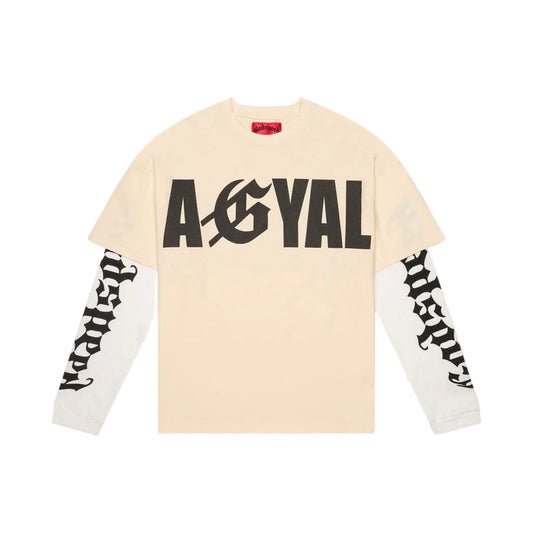 Godspeed Mens Agyal Layered Long Sleeve Shirt Bone Godspeed