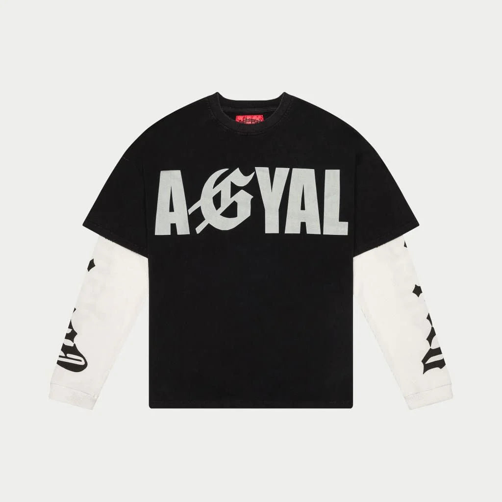 AGYAL Layered T-Shirt (Black Wash) Godspeed
