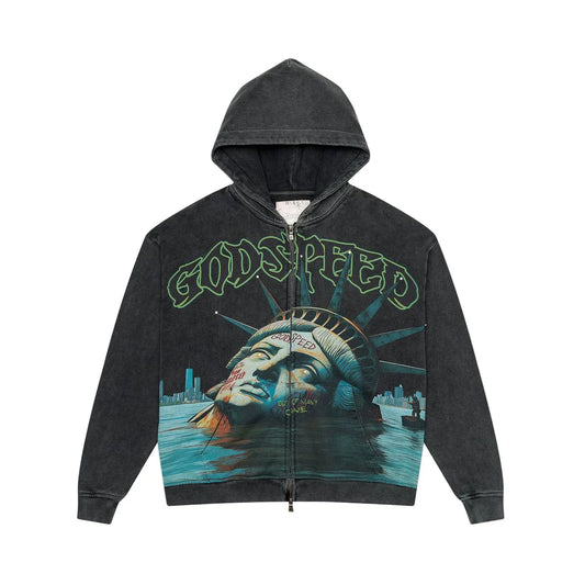 GODSPEED Sunken Liberty Zip Hoodie (Grey Wash)