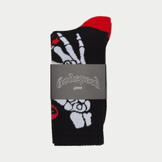 Godspeed Ten Toes Down Sock (Black/Red)