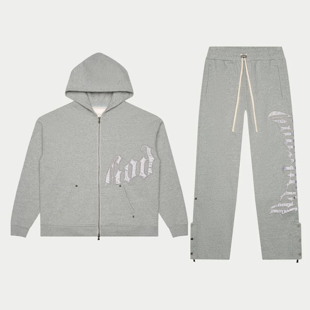 Godspeed OG Logo Sweatsuit V2 'Grey/Silver Satin'