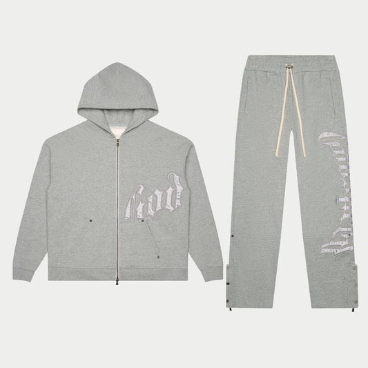 Godspeed OG Logo Sweatsuit V2 'Grey/Silver Satin'