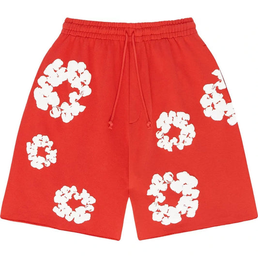 Denim Tears The Cotton Wreath Shorts “ Red “