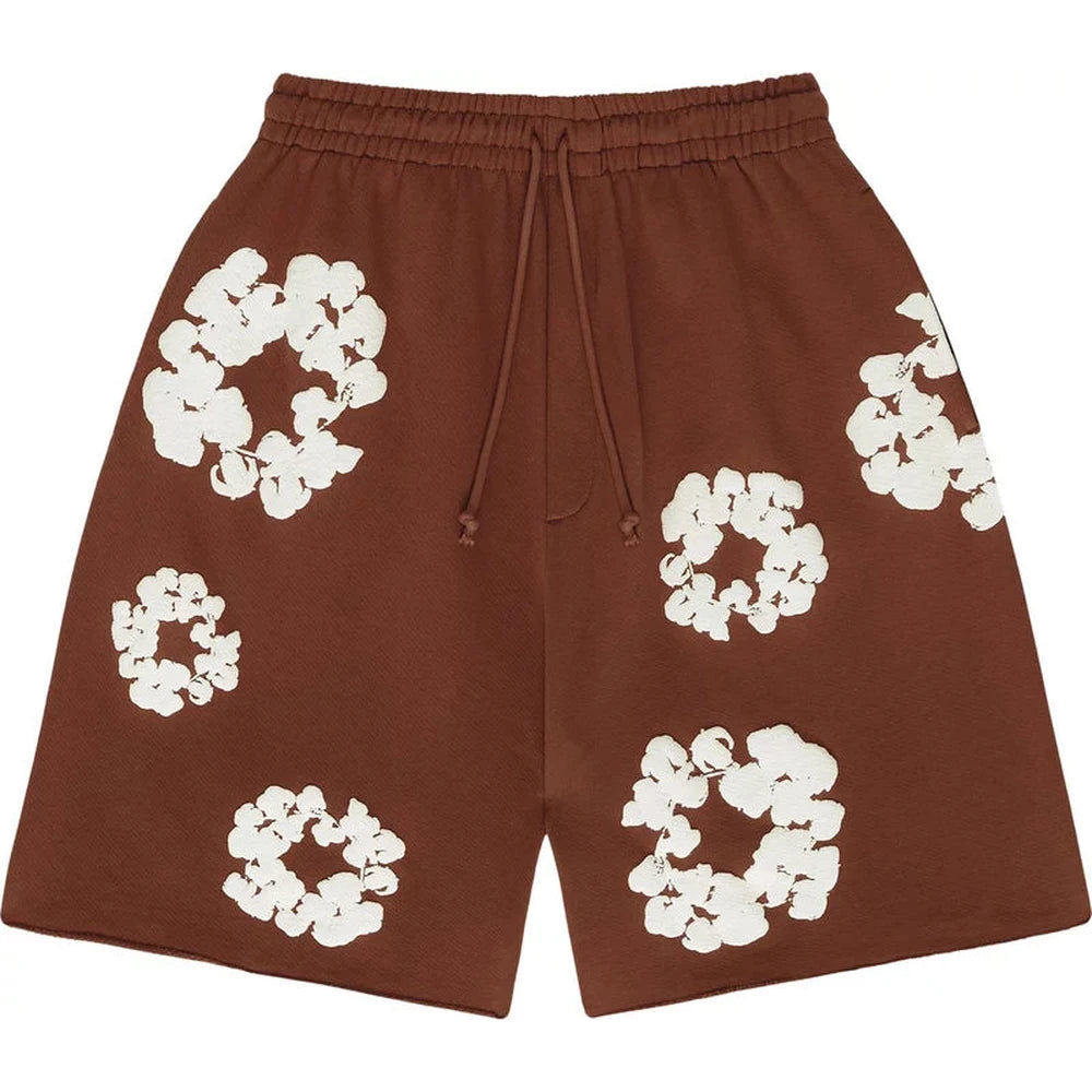 Denim Tear The Cotton Wreath Shorts” Brown “