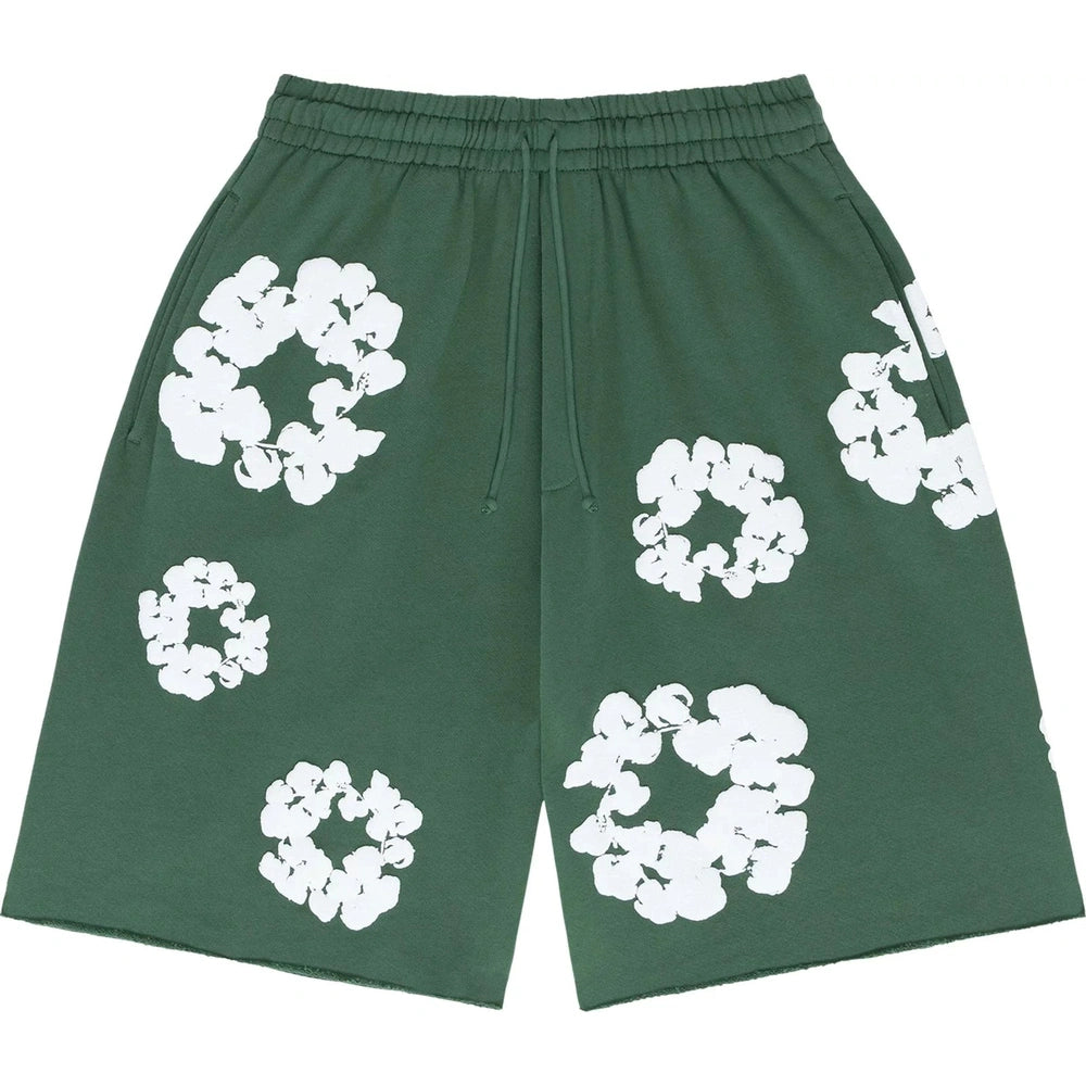 Denim Tear The Cotton Wreath Shorts “ Hunter Green  “