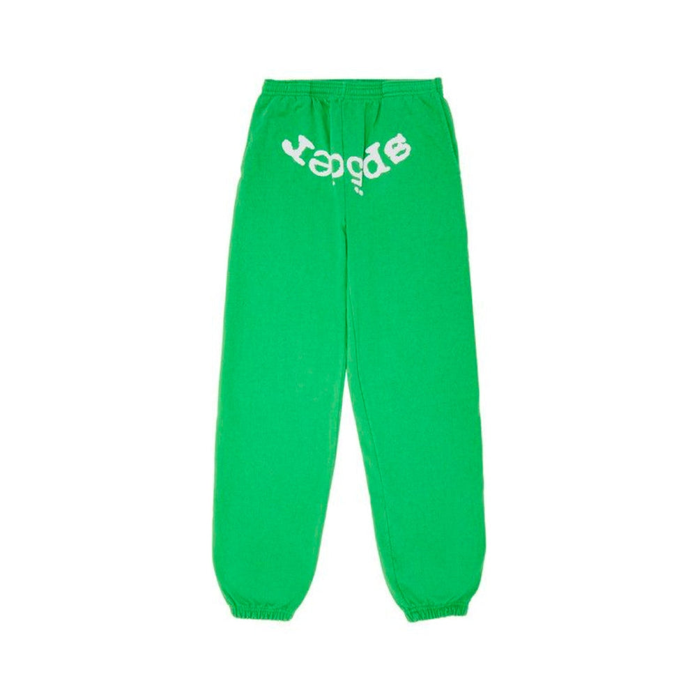 Sp5der orange sweatsuit neon green bedazzled