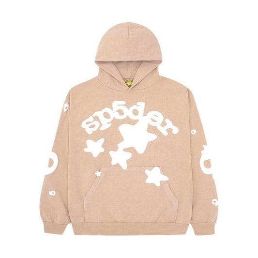 Sp5der Web Hoodie brown white