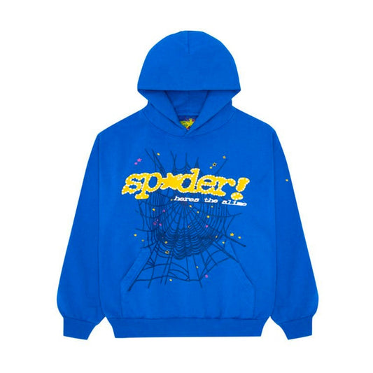 Sp5der blue yellow hoodie