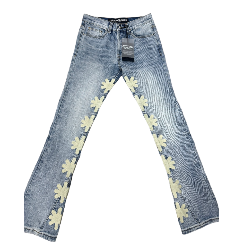 Lost shadows denim and cream jeans