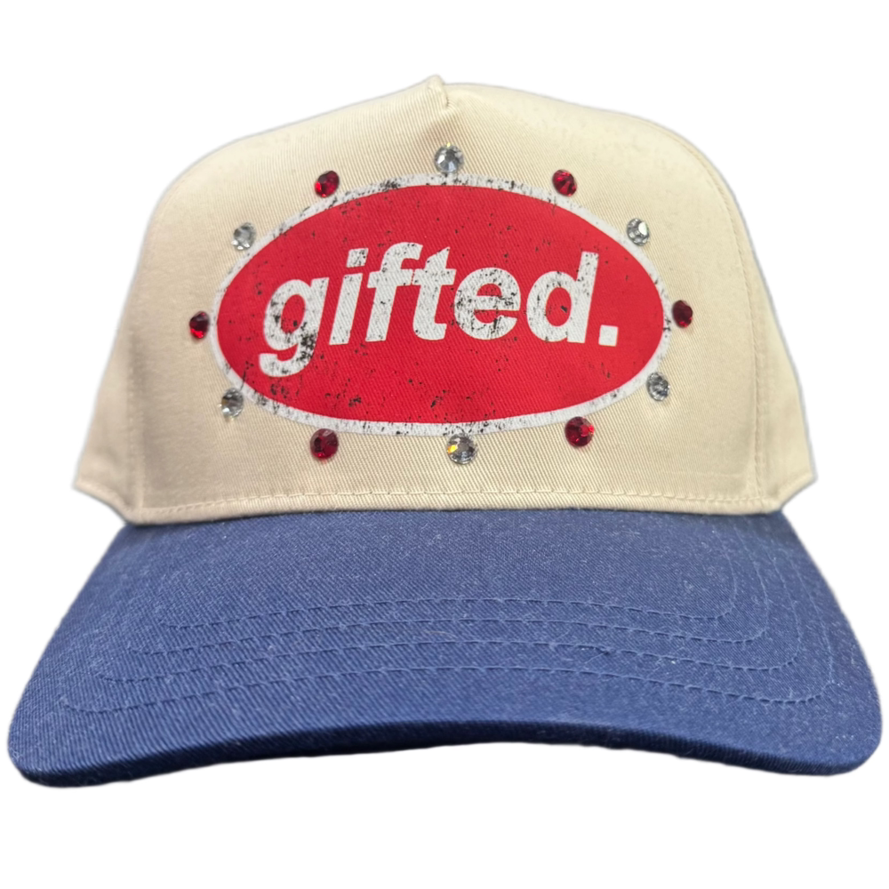 GIFTED Hat red, cream, blue