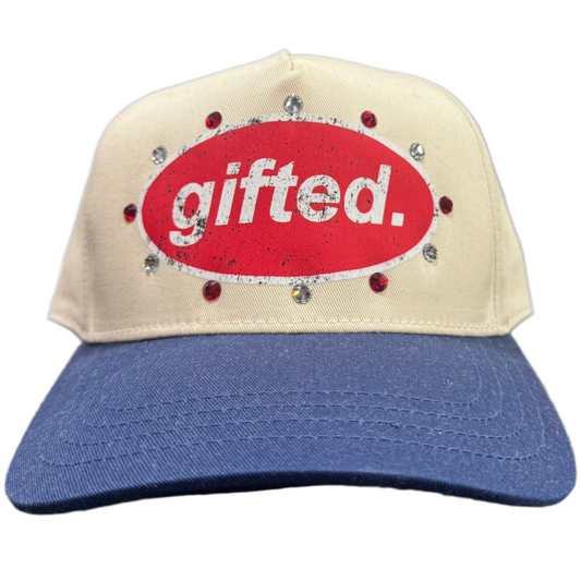 GIFTED Hat red, cream, blue