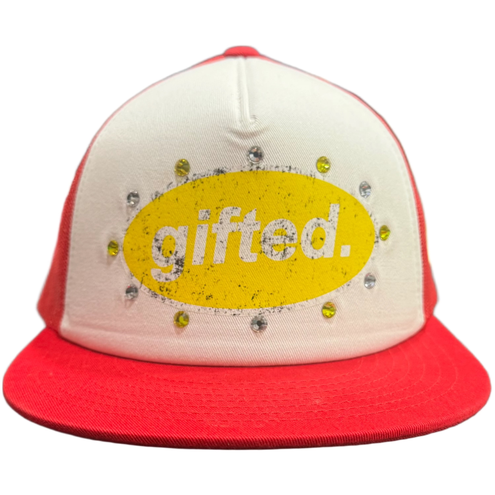 GIFTED Hat red, cream, yellow