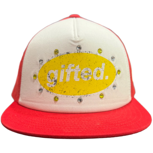 GIFTED Hat red, cream, yellow