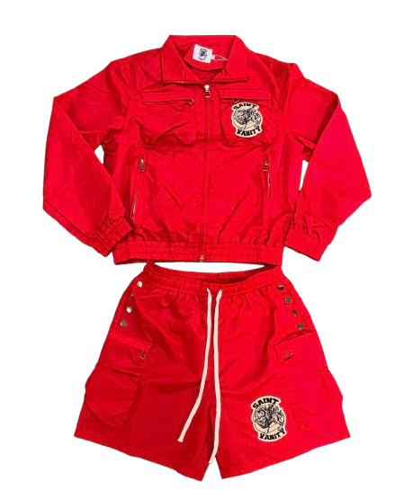 SAINT VANITY CARGO NYLON SET – RED
