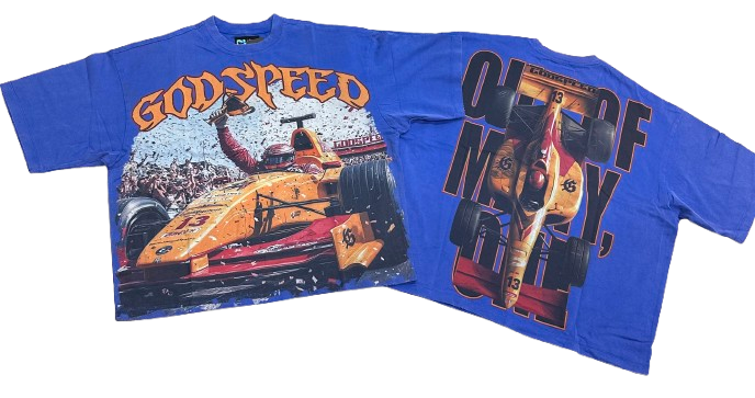 F1-Finishline (Blue Wash) Godspeed T-Shirt