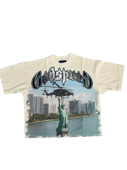 Godspeed JFK To MIA T-Shirt Bone